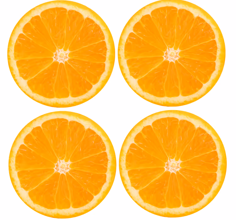 Modern bardak altlığı narenciye dilimi düzeni - TenStickers