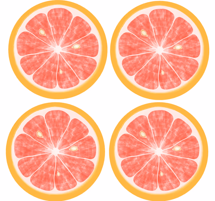 Ucube bardak altlığı narenciye dilimi deseni - TenStickers