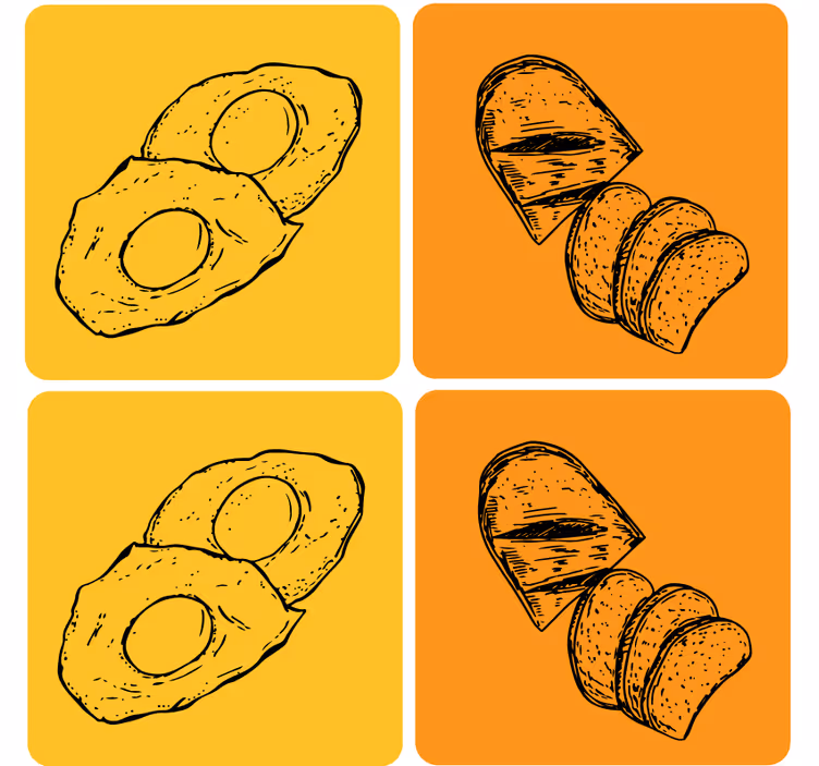 Modern bardak altlığı avokado ve ekmek - TenStickers