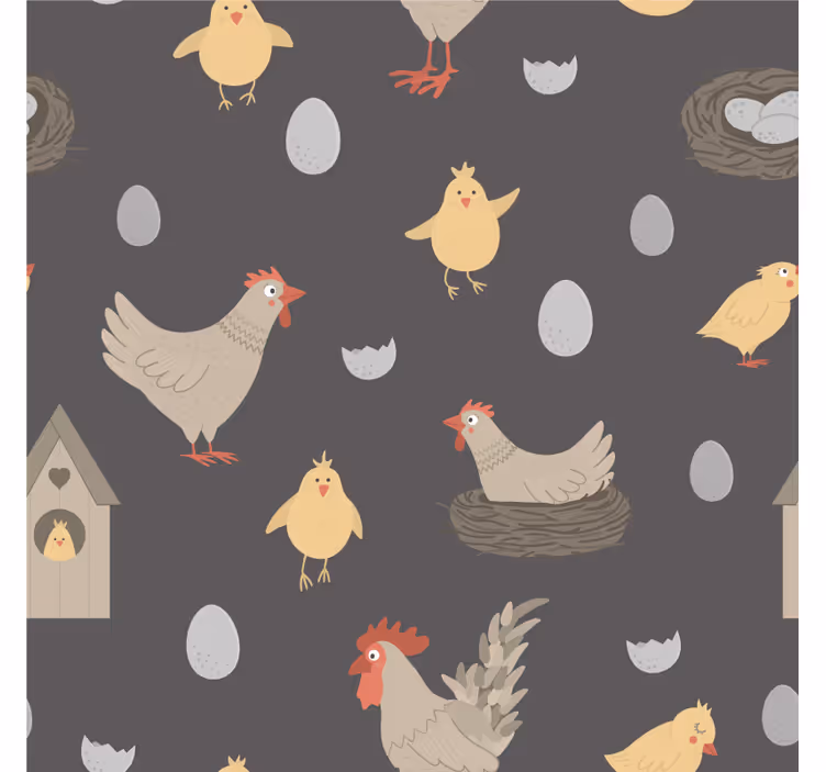 Ucube bardak altlığı tavuk ve yumurta deseni - TenStickers