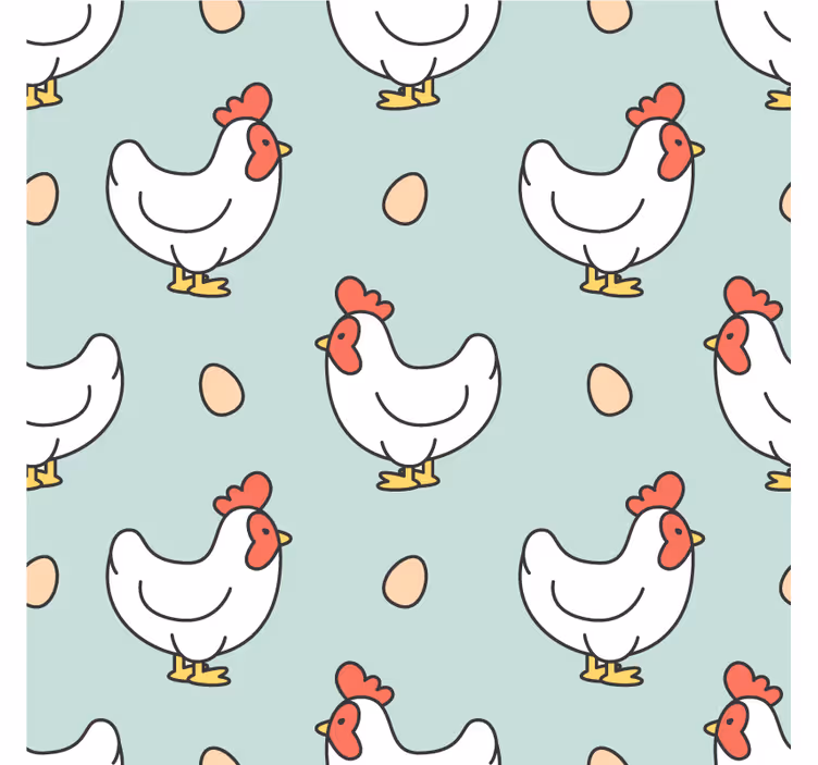 Modern bardak altlığı tavuk ve yumurta motifi - TenStickers