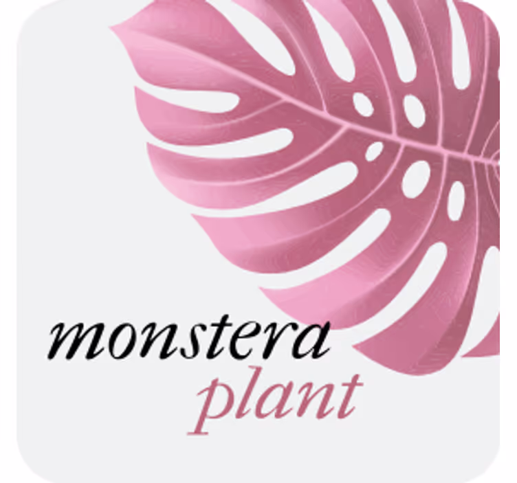 Monstera yaprağı desenli İsimli bardak altlığı - TenStickers