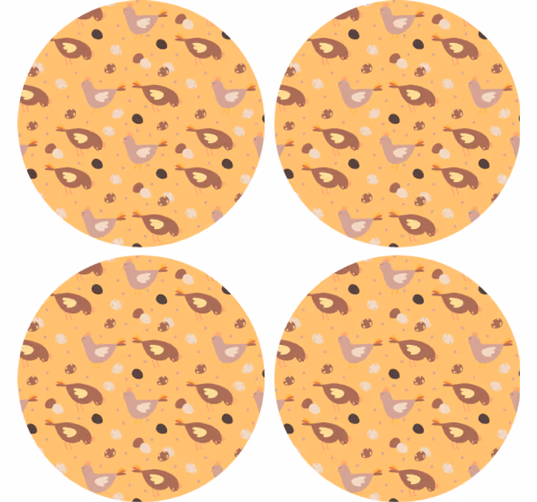 Tuhaf kuş deseni ucube bardak altlığı - TenStickers