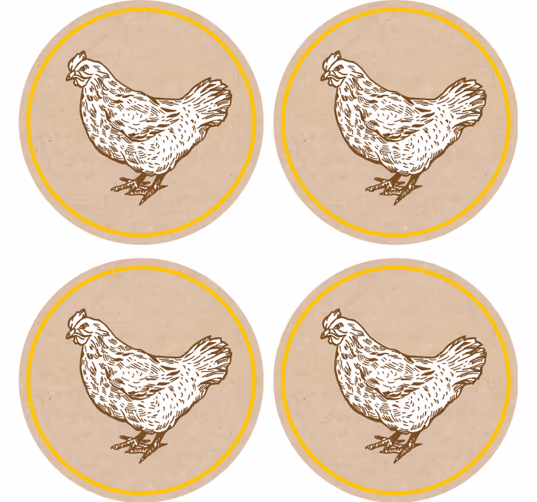 Vintage bardak altlığı Şirin tavuk motifi - TenStickers