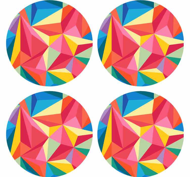 Bardak altlığı - canlı geometrik desenler - TenStickers