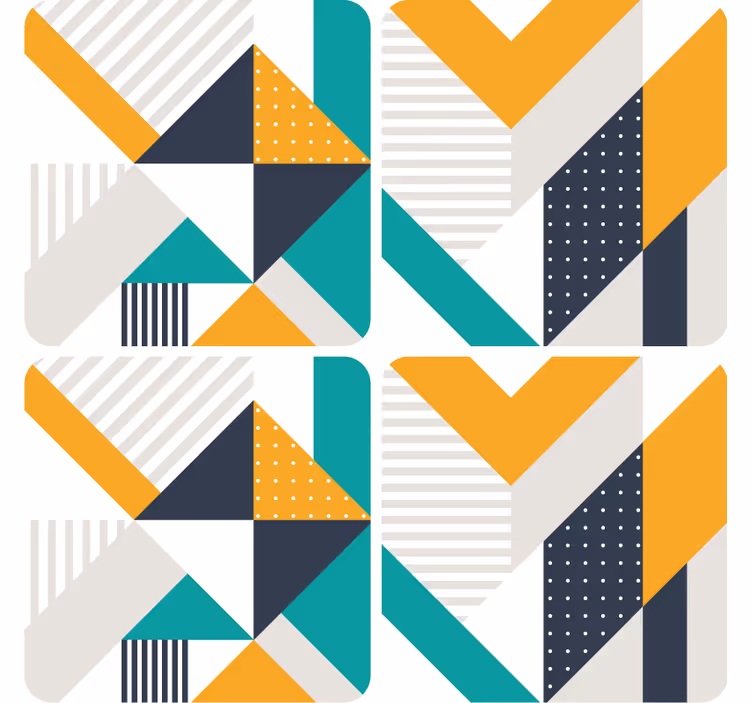 Modern bardak altlığı geometrik renk blok desenleri - TenStickers