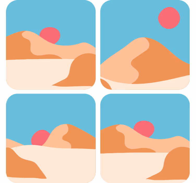 Modern bardak altlığı - tarz sahibi Çöl manzarası - TenStickers