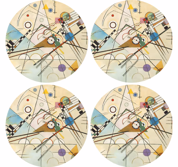 Bardak altlığı - geometrik dairesel motif - TenStickers