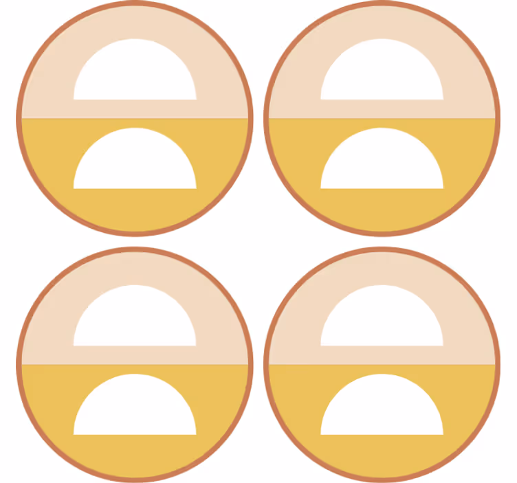 Ucube bardak altlığı geometrik yarım daireler - TenStickers