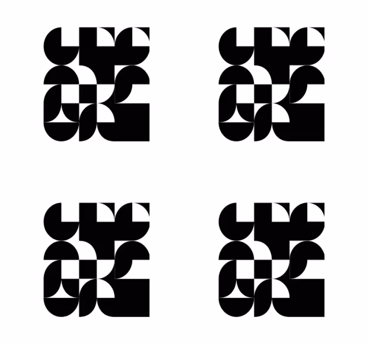 Modern bardak altlığı geometrik monokrom desenler - TenStickers