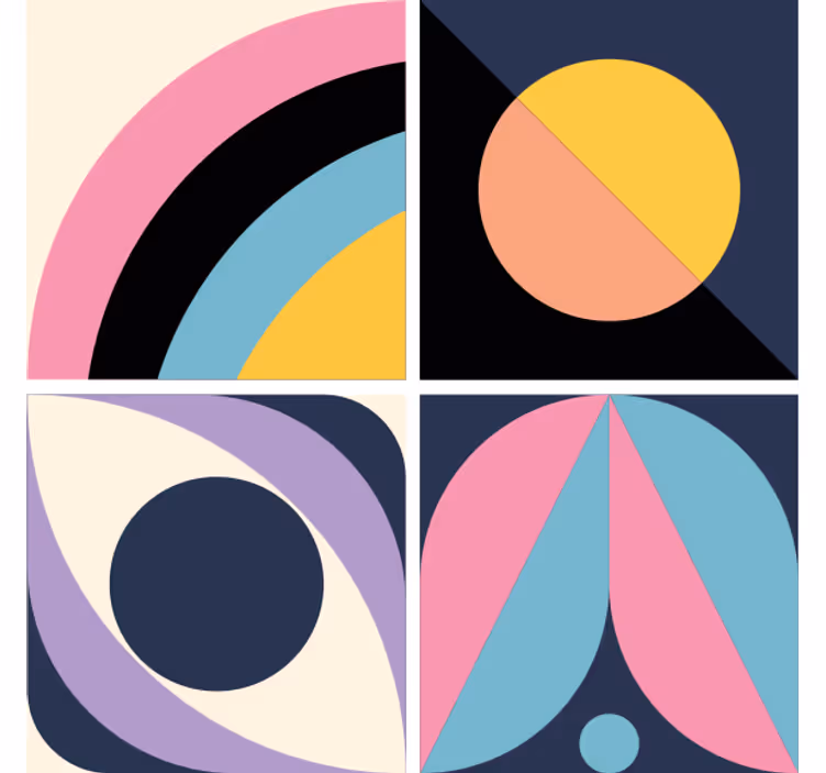 Modern bardak altlığı geometrik renk blokları - TenStickers