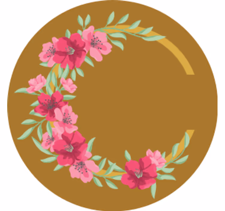 Bira bardak altlığı Çiçekli daire tasarımı - TenStickers