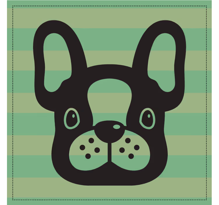 Modern bardak altlığı fransız bulldog yüzü - TenStickers