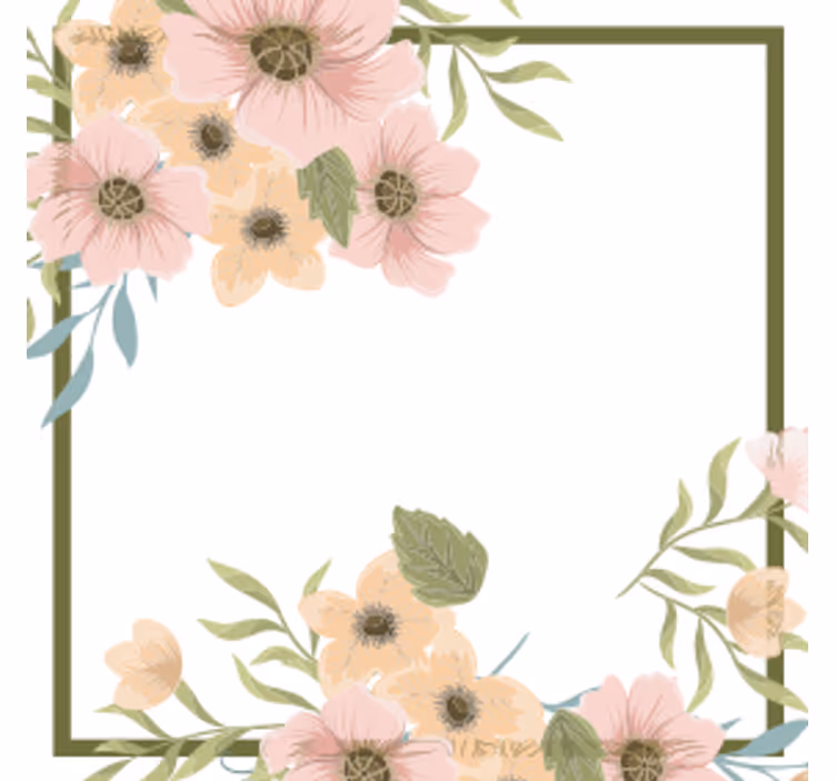 Modern bardak altlığı Çiçekli kenar Çerçevesi - TenStickers