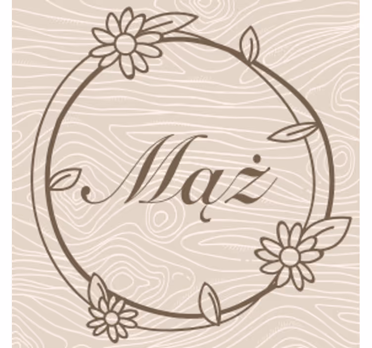 İsimli bardak altlığı - Çiçekli Çerçeve monogram - TenStickers