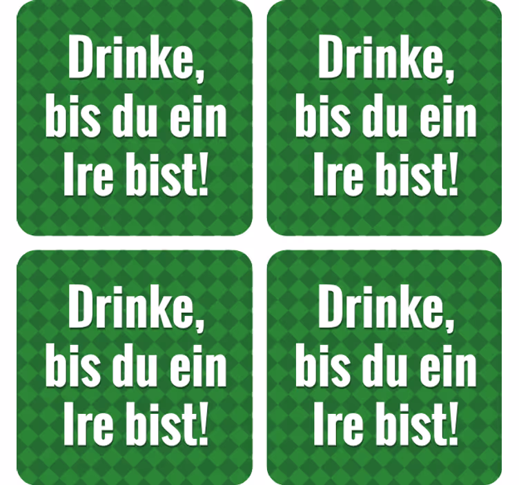 Bira bardak altlığı yeşil ekose sözler - TenStickers
