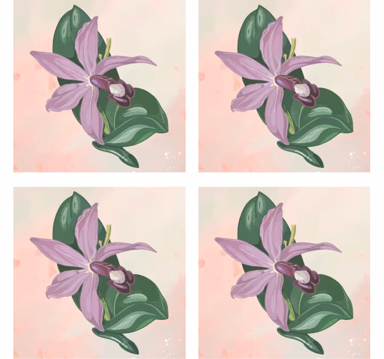 Modern bardak altlığı orkide Çiçeği deseni - TenStickers