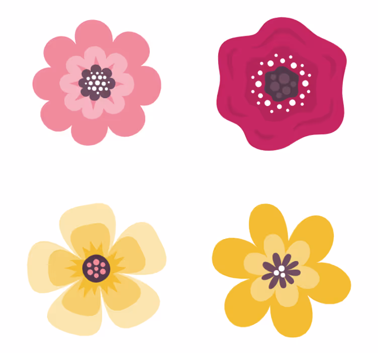 Ucube bardak altlığı canlı çiçek desenleri - TenStickers