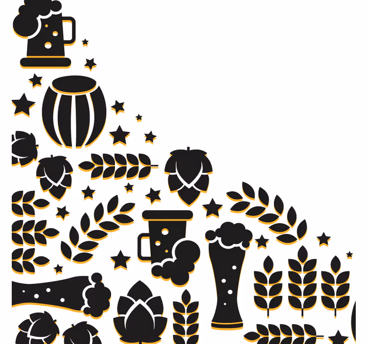 Bira bardak altlığı - bira elemanları bileşimi - TenStickers