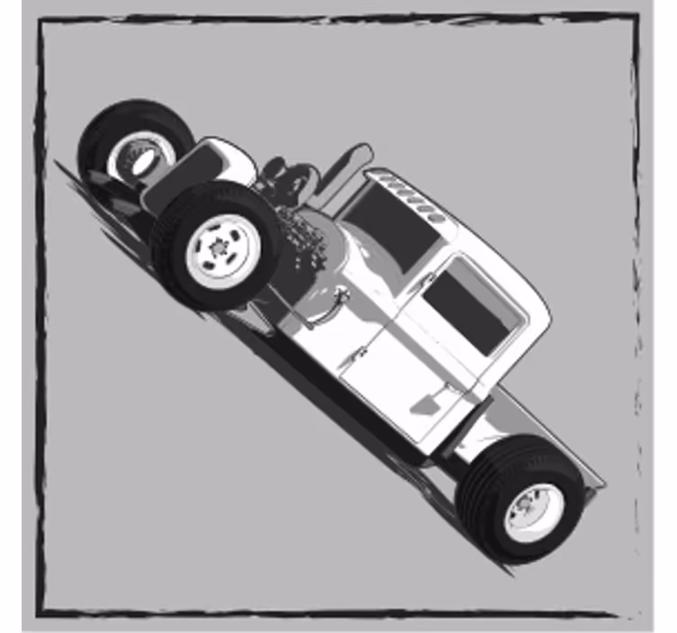 Ucube bardak altlığı zamanın hot rod tasviri - TenStickers