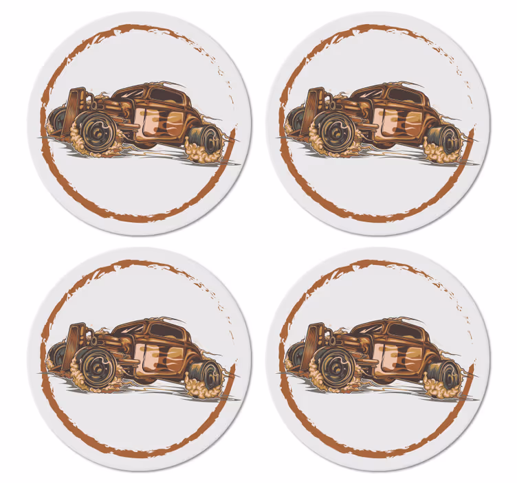 Süs boyalı araba eski model coaster - TenStickers
