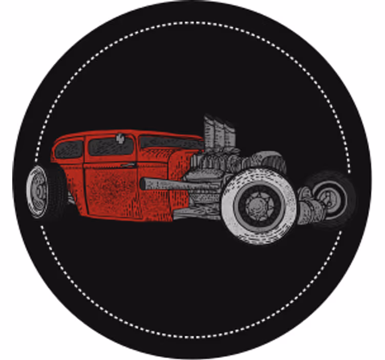 Vintage bardak altlığı klasik hot rod İllüstrasyonu - TenStickers