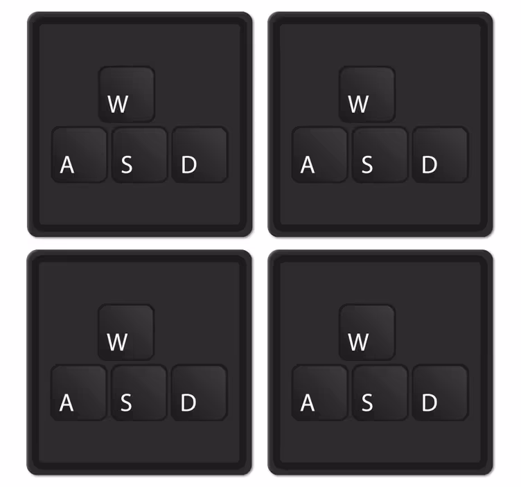 Klavye düğmeleri tek renkli geek bardak altlıkları - TenStickers