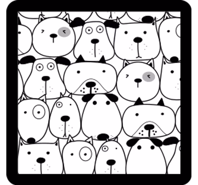 Ucube bardak altlığı Şirin köpek yüzleri - TenStickers