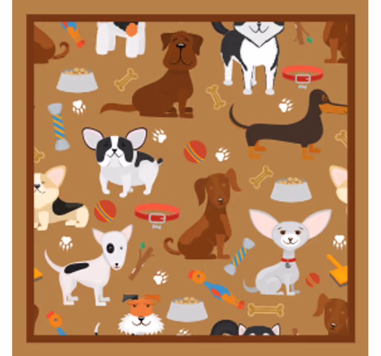 Farklı sevimli köpek deseni modern coaster - TenStickers