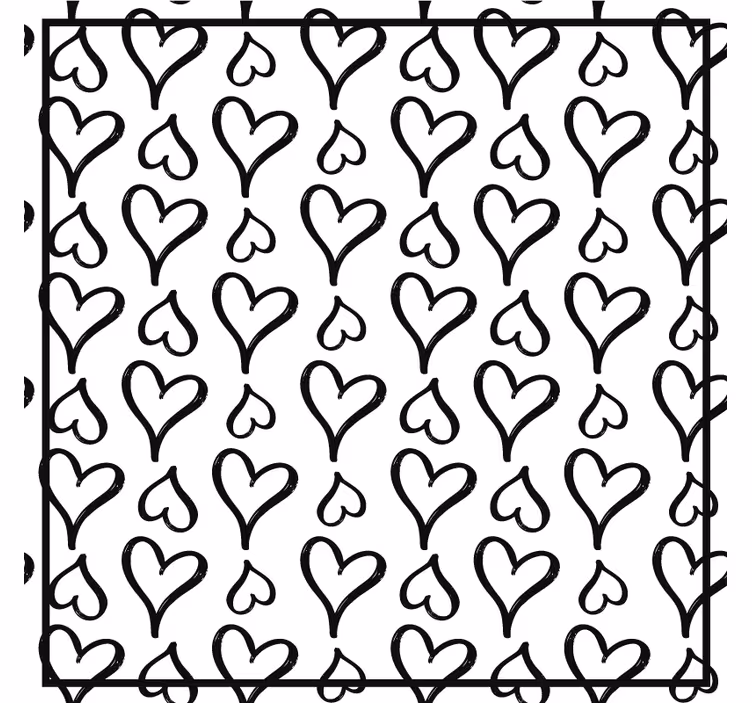 Siyah resimli kalp simgeleri modern coaster - TenStickers