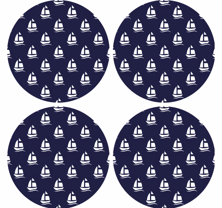 Bira bardak altlığı yelkenli motifli - TenStickers