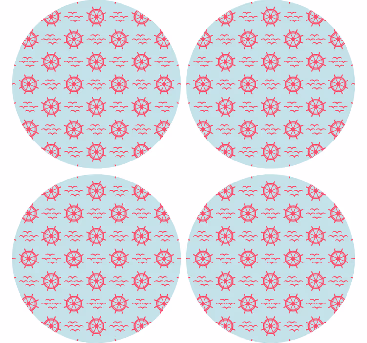 Ucube bardak altlığı deniz tekerleği deseni - TenStickers