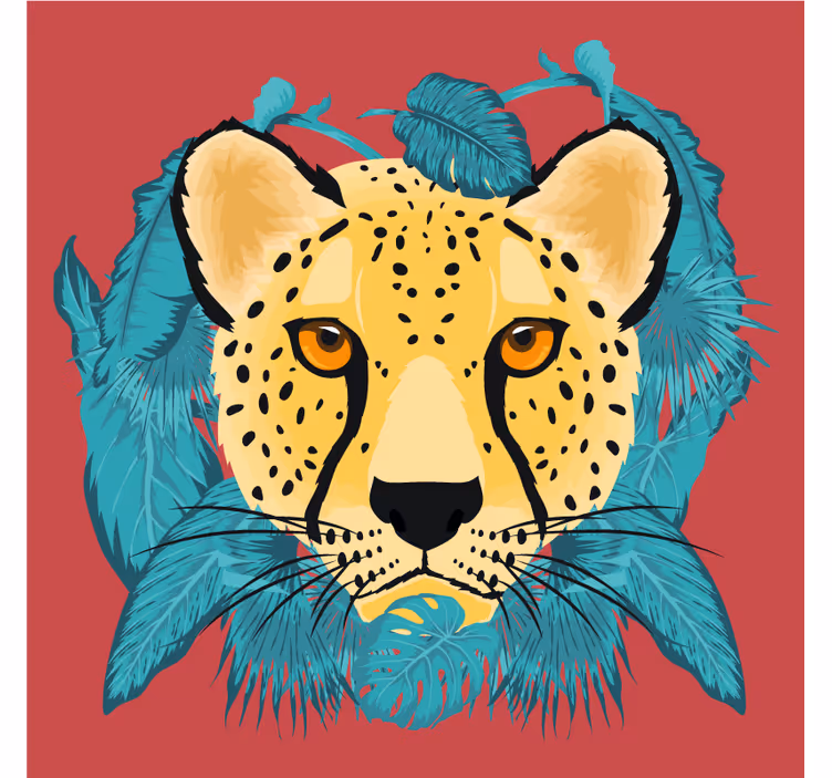 Ucube bardak altlığı - stilize leopar İllüstrasyonu - TenStickers
