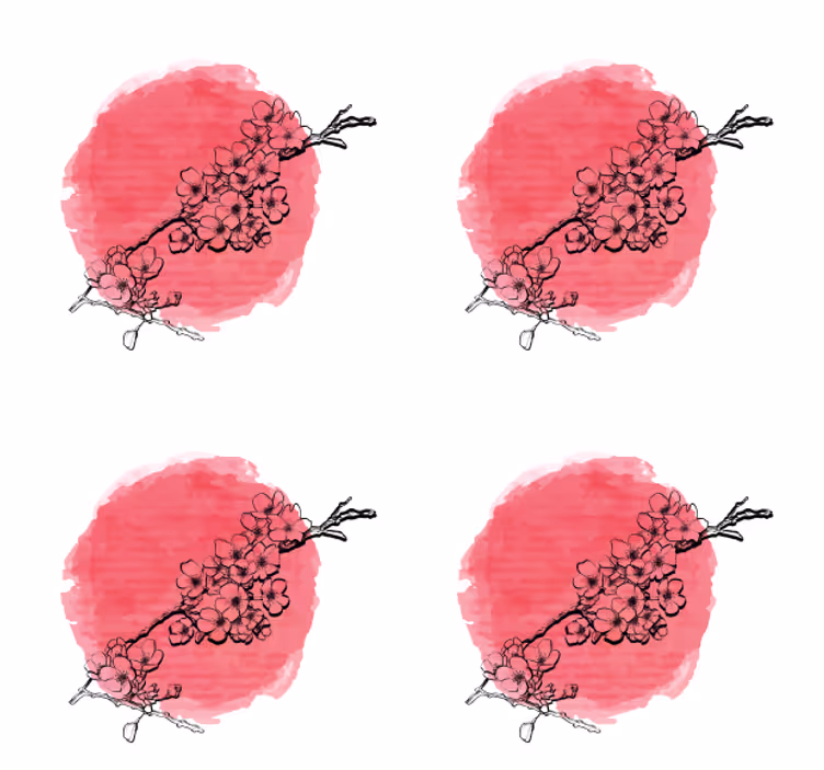 Bardak altlığı pembe Çiçek deseni - TenStickers