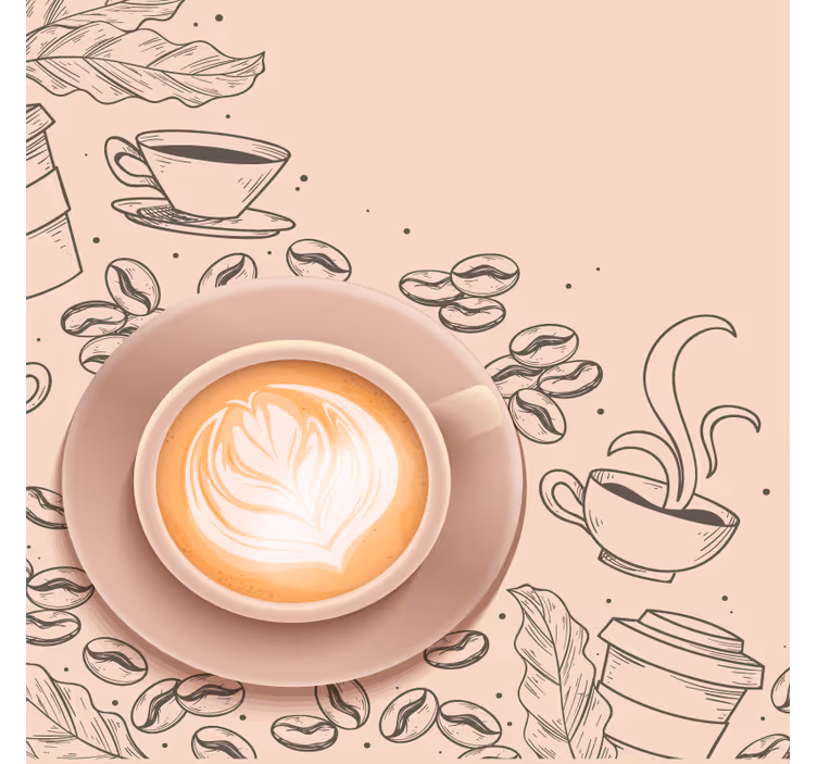 Inanılmaz gerçekçi kahve arka plan coaster - TenStickers