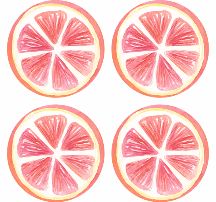 Ucube bardak altlığı pembe narenciye dilimleri - TenStickers