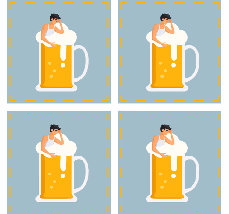 Bira bardak altlığı rahatlatıcı bira fincanı İllüstrasyonu - TenStickers