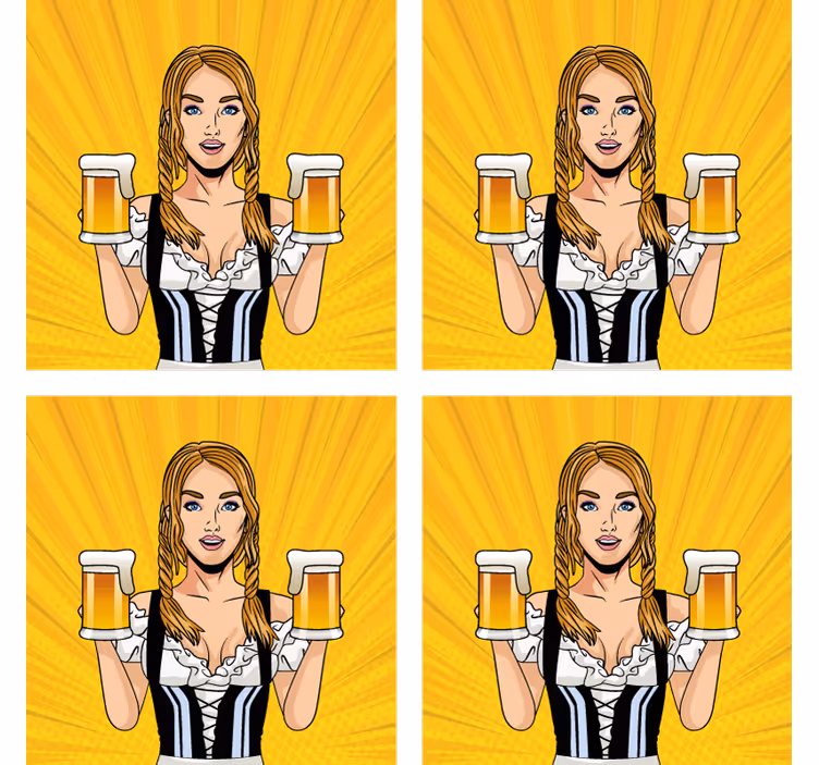 Oktoberfest bira paspasları çalıştıran kız - TenStickers