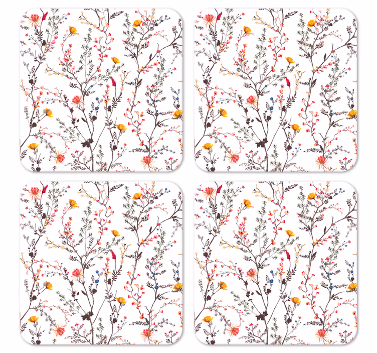 Modern bardak altlığı kuşlu botanik deseni - TenStickers