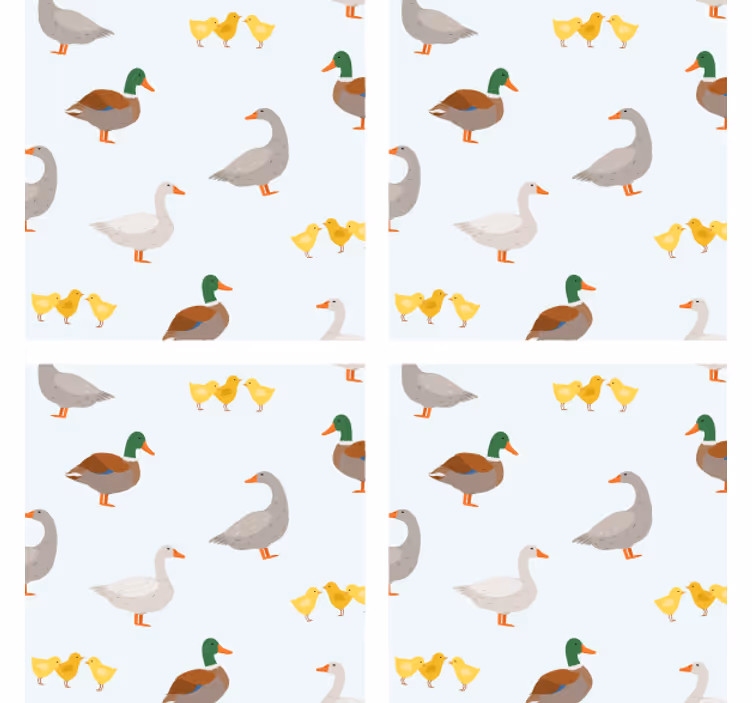 İsimli bardak altlığı - eğlenceli Ördek desenleri - TenStickers
