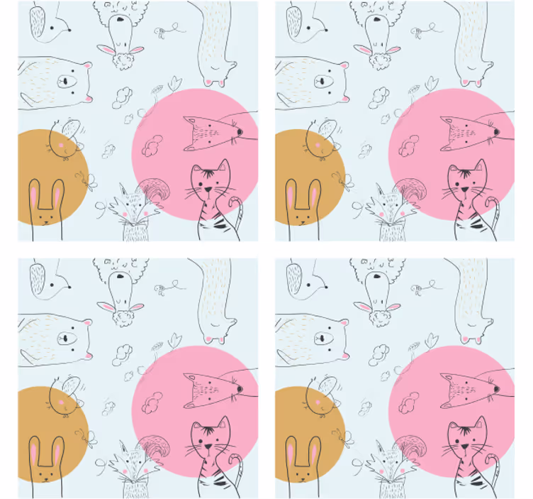 Ucube bardak altlığı - hayvan İllüstrasyonları - TenStickers
