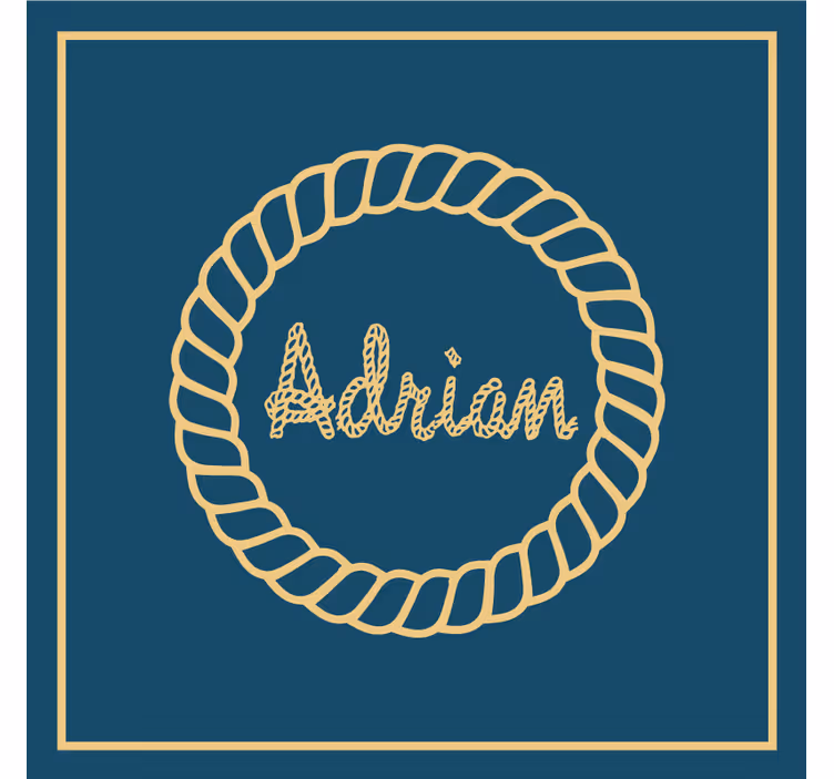 İsimli bardak altlığı - İp Çemberi monogram - TenStickers