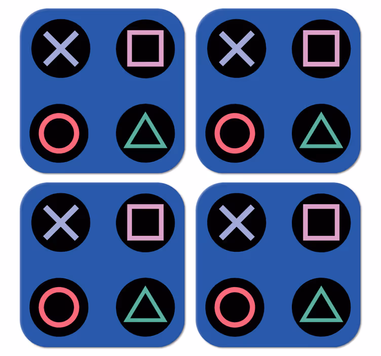 Komik renkli playstation desen geek coaster - TenStickers