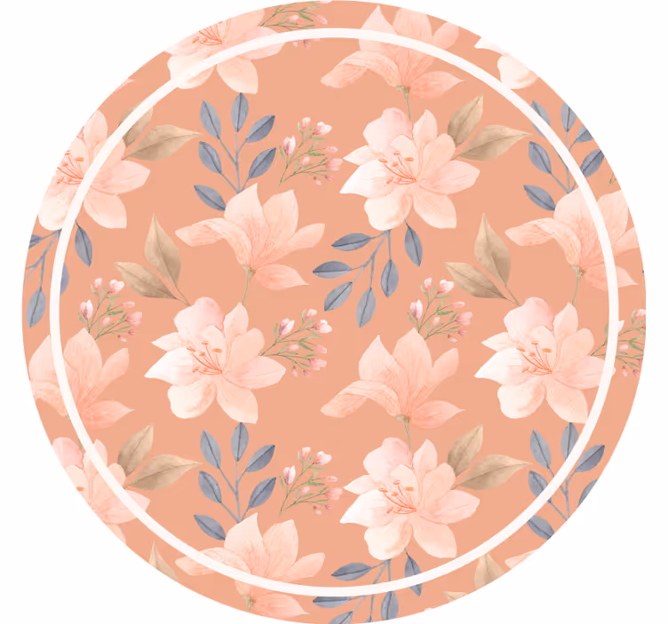 El boyaması suluboya çiçek vintage coaster - TenStickers