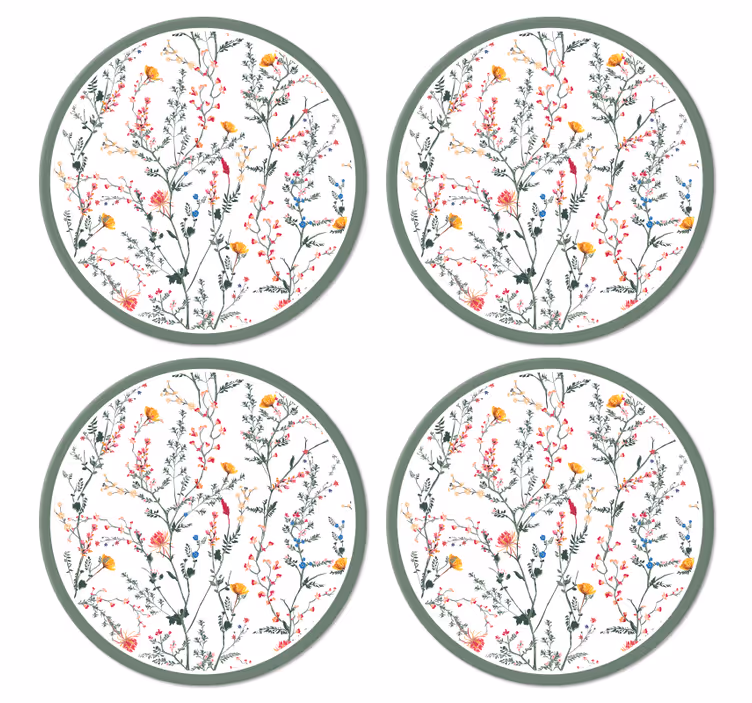 Ince minimalist bahçe çiçekleri modern coaster - TenStickers