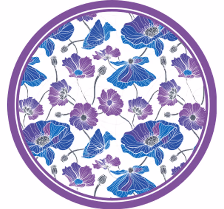 Modern bardak altlığı mor aksanlı Çiçek deseni - TenStickers