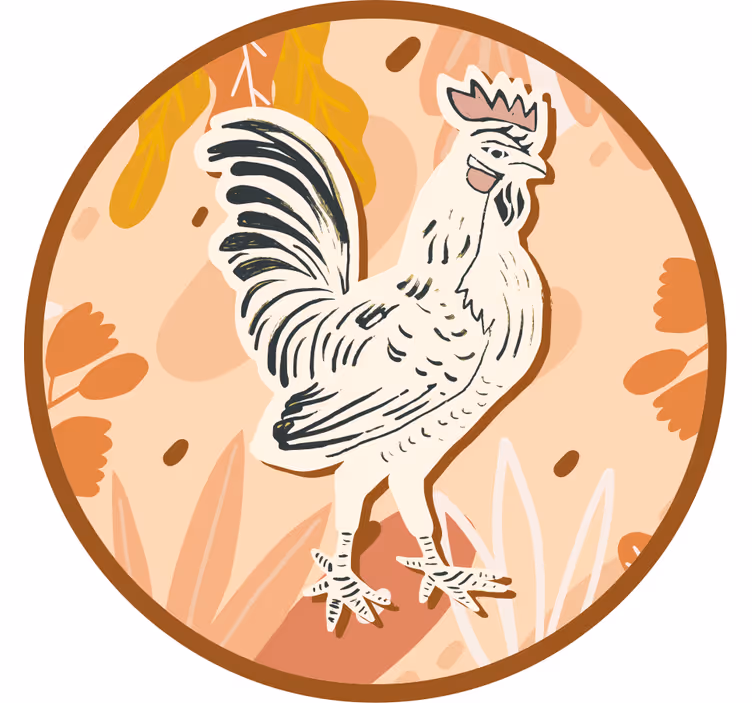 Ucube bardak altlığı - stilize tavuk İllüstrasyonu - TenStickers