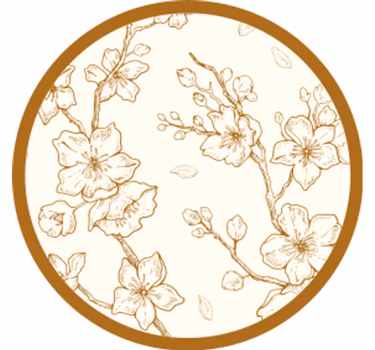 Krem çiçek sakura çiçeği modern coaster - TenStickers