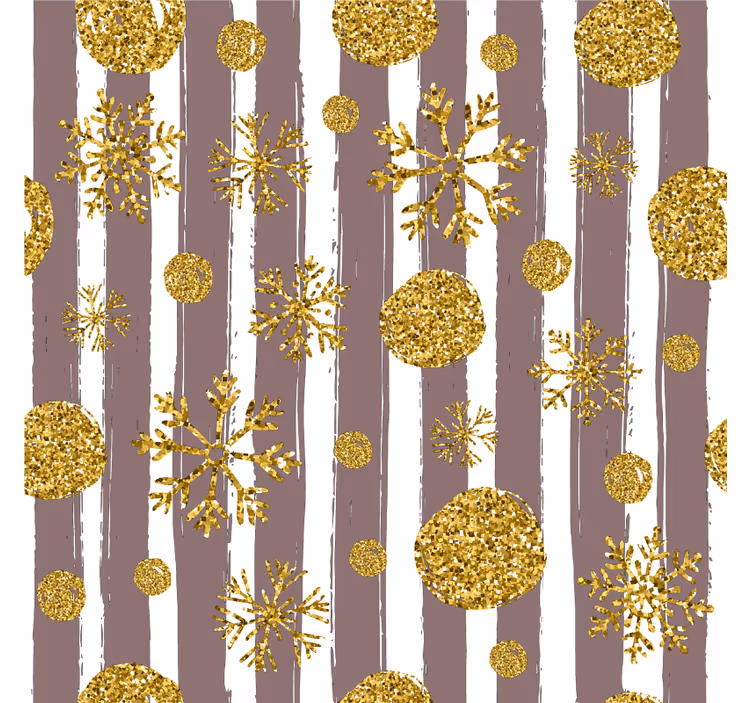 Altın toplar ve kar taneleri noel altlığı - TenStickers