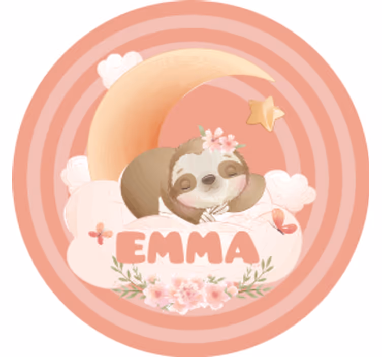 Sloth moon floral isimli bardak altlığı - TenStickers